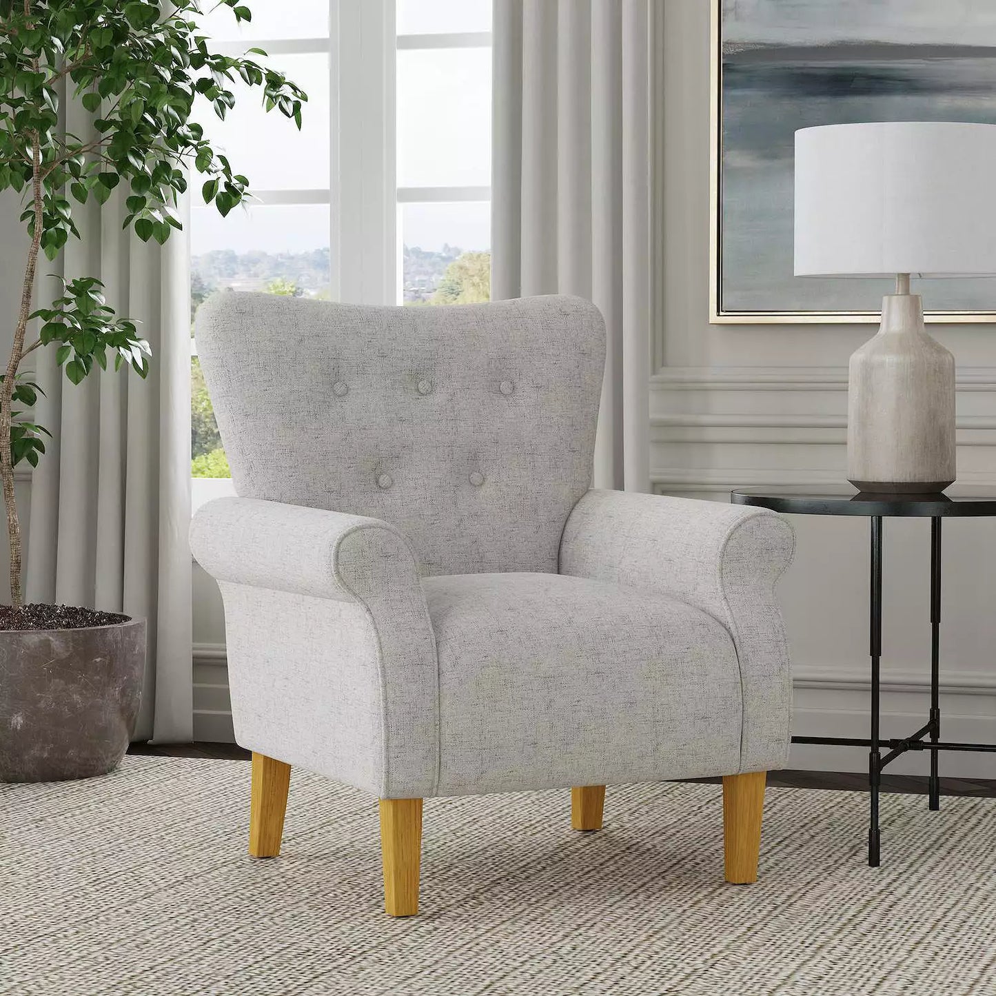 HomePop Rolled Arm Accent Chair